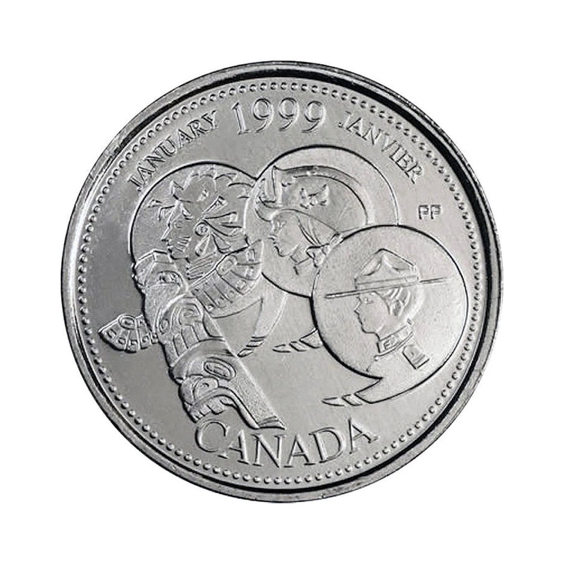 1999 Canada January 25 Cents BU (MS-63)