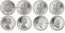 2004 Canada 50 Cents Coat Of Arms Of Canada Elizabeth II 4 Coins Set Sterling Silver