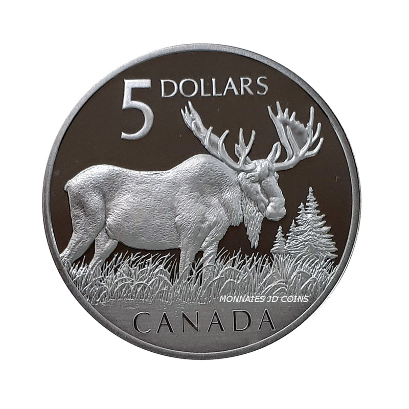 2004 Canada $5 Canadian Wildlife Series The Majestic Moose Fine Silver Coin & Stamps