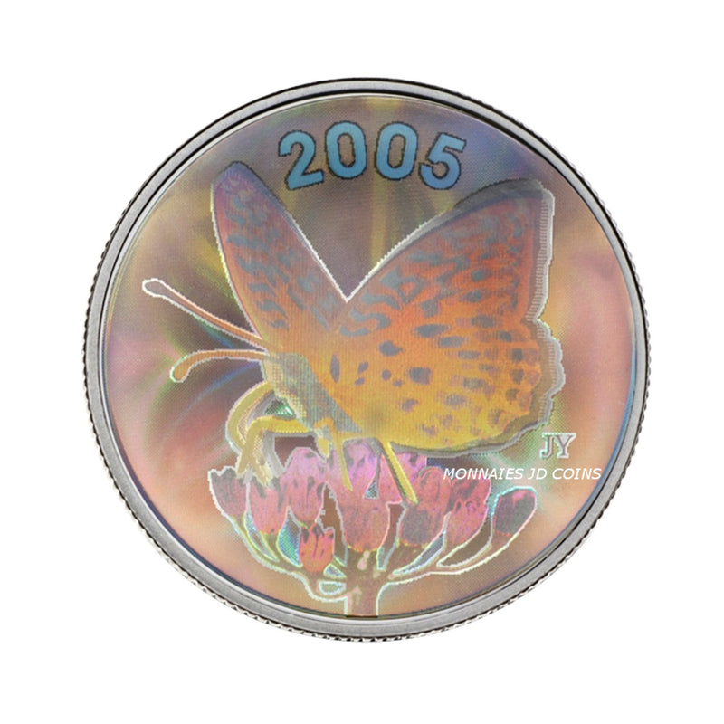 2005 Canada 50 cent Butterfly of Canada Spangled Fritillary Sterling Silver