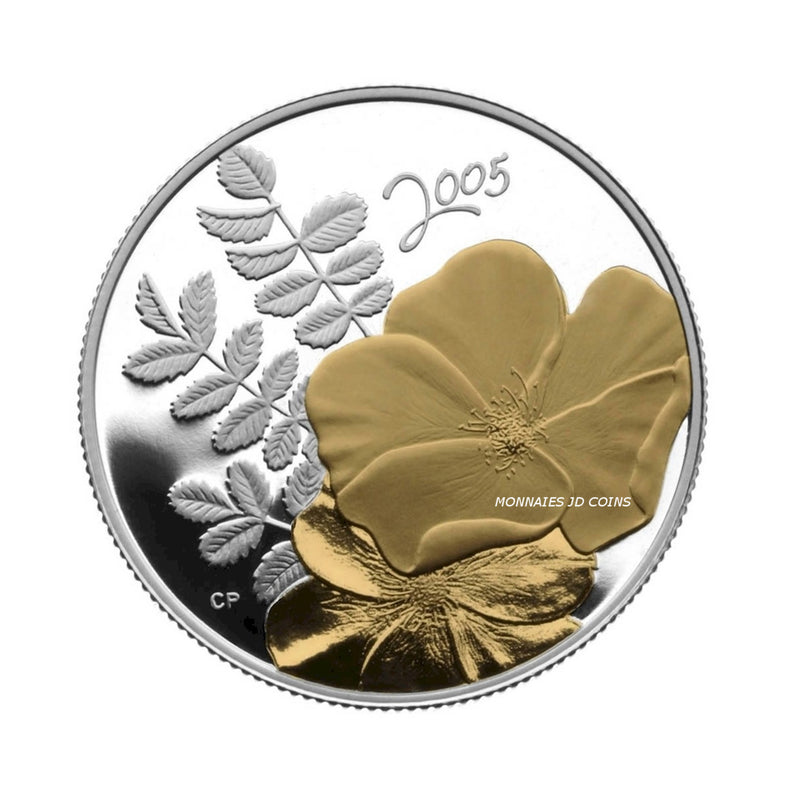 2005 Canada 50 Cents Golden Rose Sterling Silver