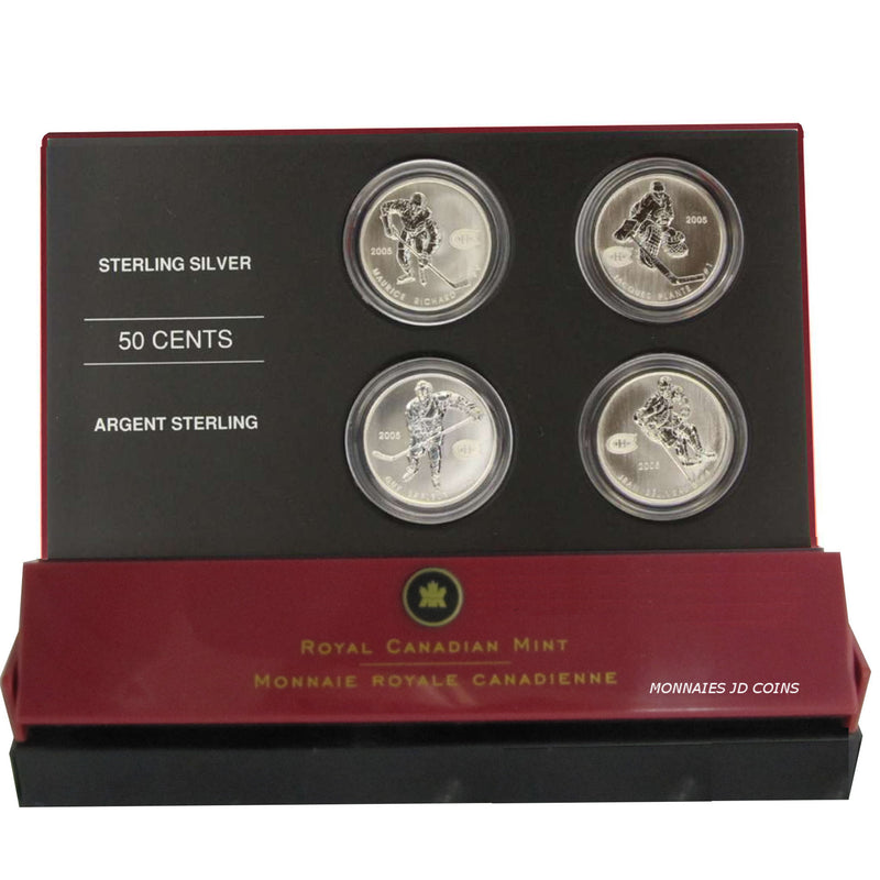 2005 Canada 50 Cents Canadian NHL Hockey Legends Montreal Canadiens Coin Set Sterling Silver