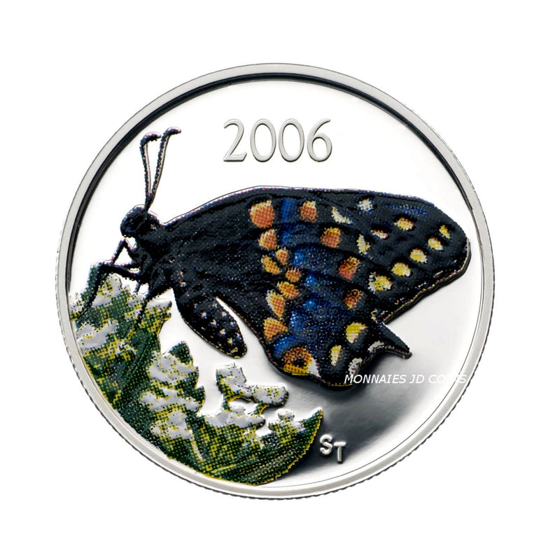 2006 Canada 50 cent Butterfly of Canada  Short Tailed Swallowtail Sterling Silver