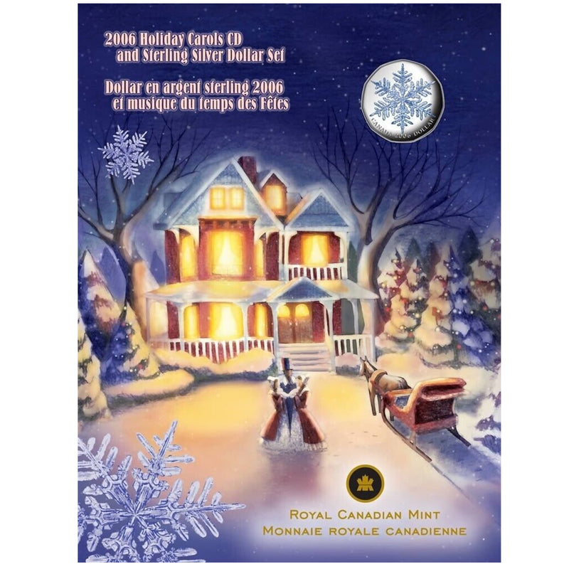 2006 Canada Holiday Carols CD & Snowflake Sterling Silver Dollar Set