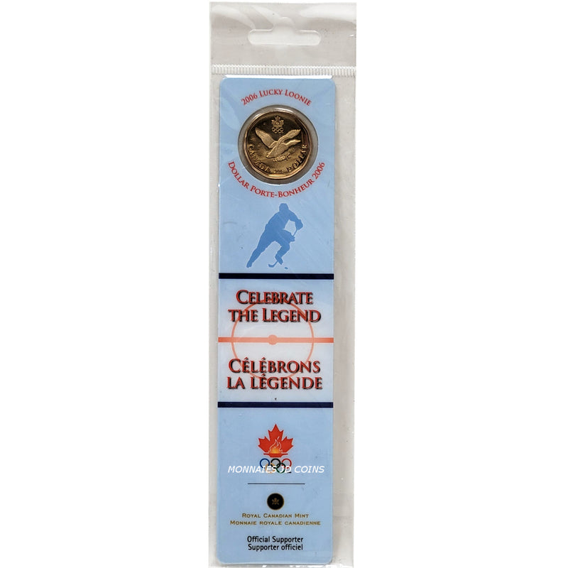 2006 Canada Celebrate The Legend Olympic Lucky Loonie Coin & Bookmark