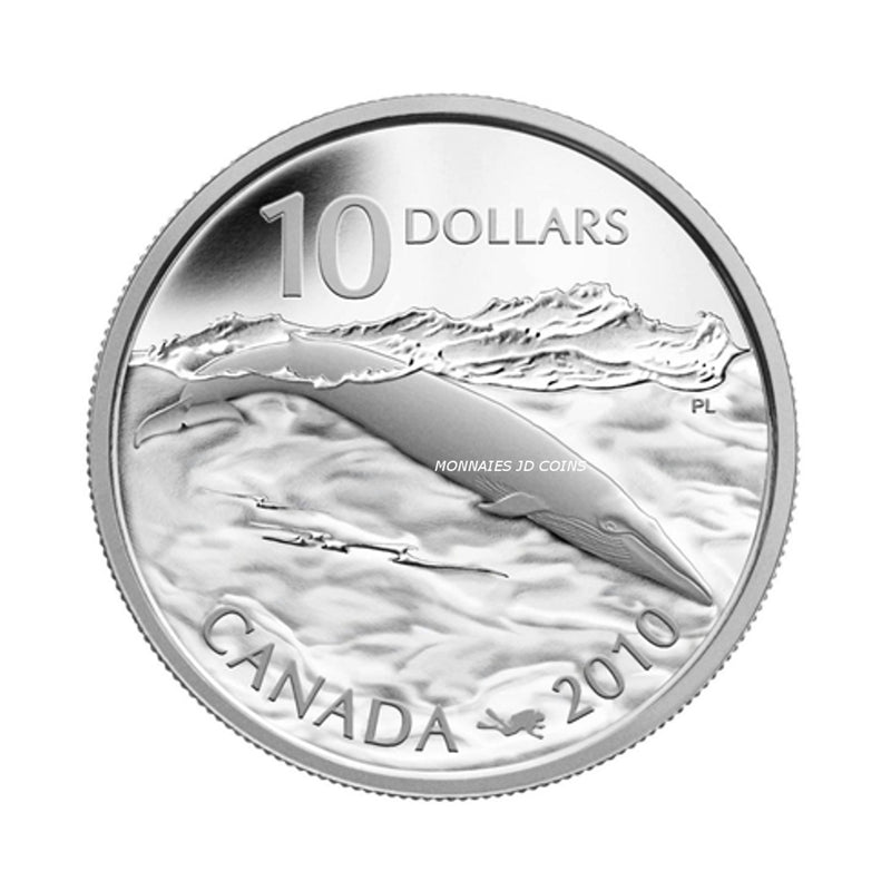 2010 Canada $10 The Blue Whale Coin And Stamps Set Sterling Silver