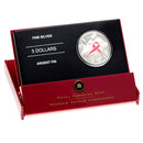 2006 Canada $5 Breast Cancer Pink Ribbon Fine Silver Coin  ( No Tax )