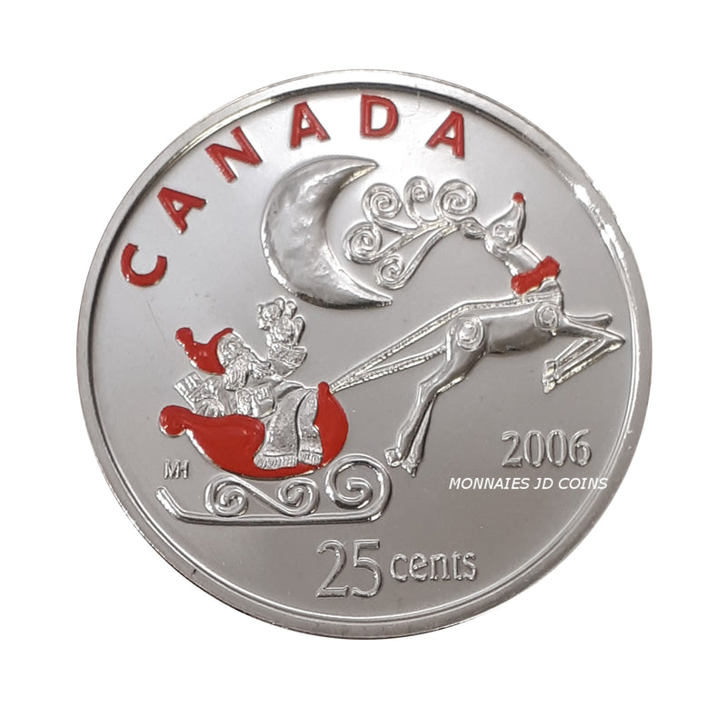 2006P Canada 25 Cents Christmas Coloured Proof Like