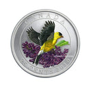 2010 Canada 25 Cents Coloured Coin Birds Of Canada Goldfinch