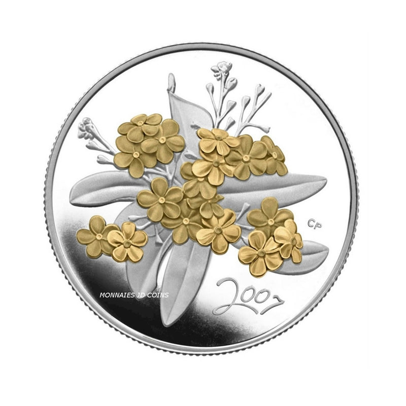 2007 Canada 50 Cents Golden Forget-Me-Not Sterling Silver