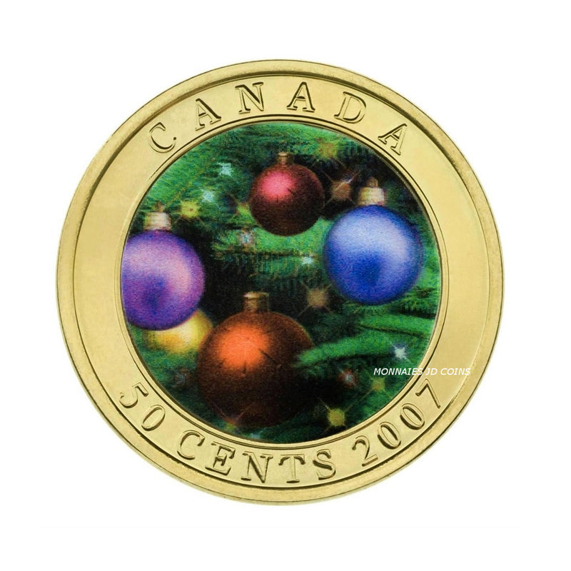 2007 Canada 50 Cent Holiday Ornaments Lenticular Coin