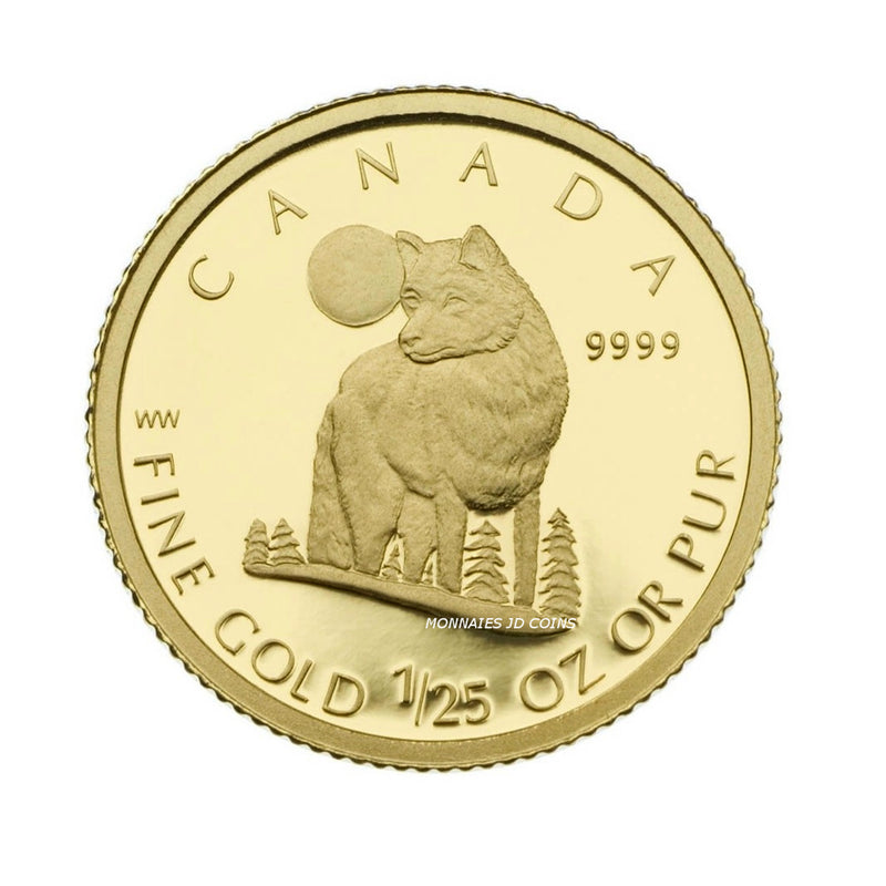 2007 Canada 50 Cent The Wolf 1/25oz. 9999 Pure Gold (No Tax)