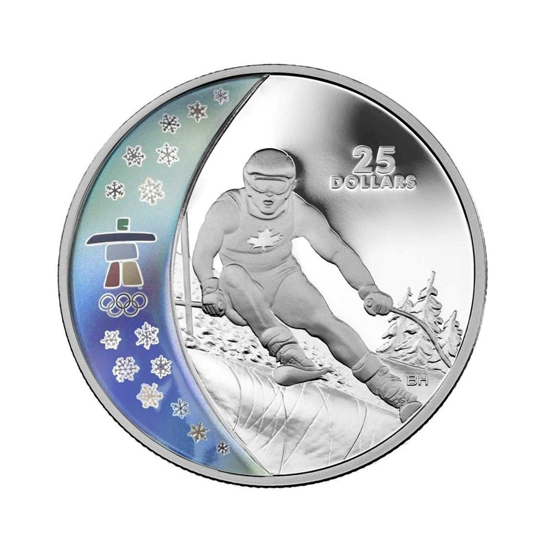 2007 $25 Alpine Ski Silver Hologram Coin