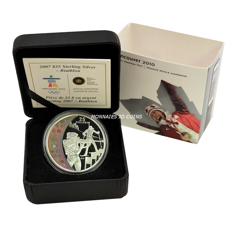 2007 $25 Biathlon Sterling Silver Hologram Coin