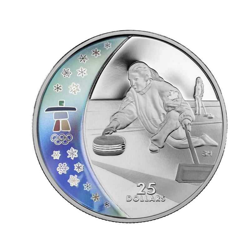 2007 $25 Curling Sterling Silver Hologram Coin