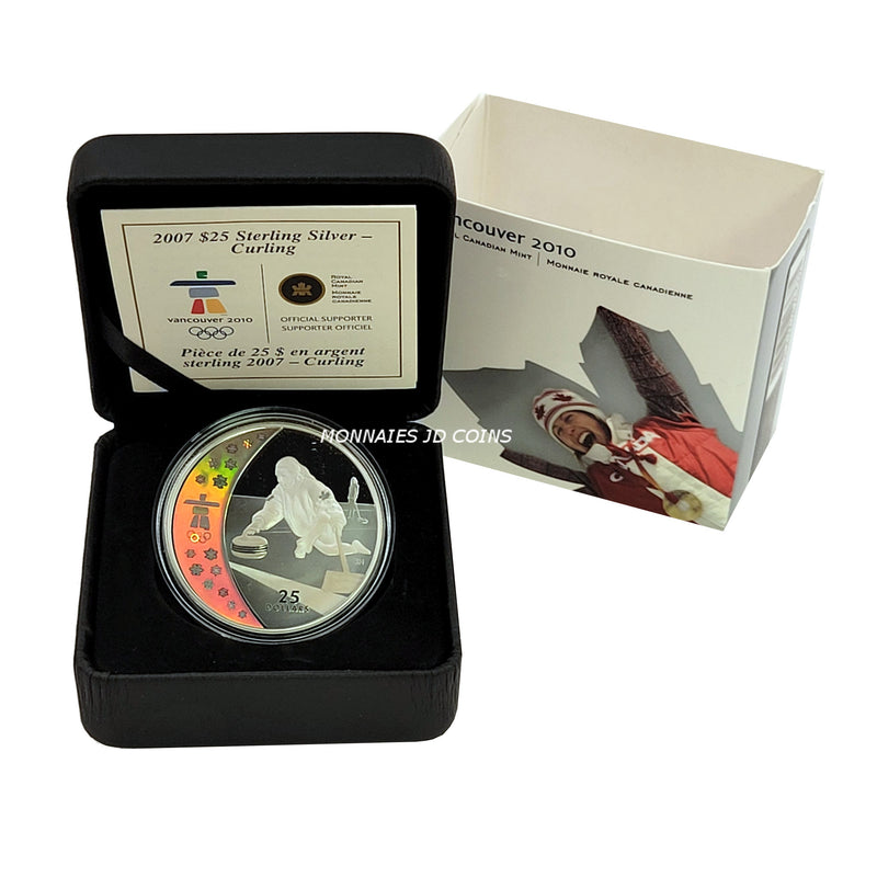 2007 $25 Curling Sterling Silver Hologram Coin