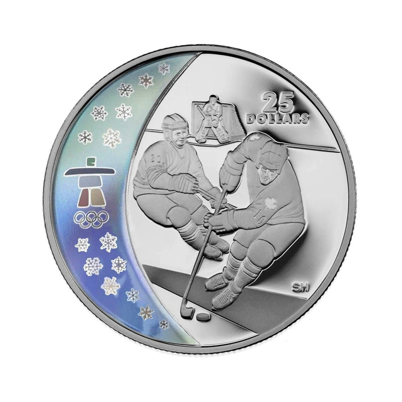 2007 $25 Ice Hockey Sterling Silver Hologram Coin