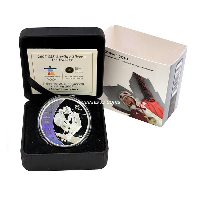 2007 $25 Ice Hockey Sterling Silver Hologram Coin