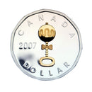 2007 Baby Silver Gold Plated Rattle Loon Dollar