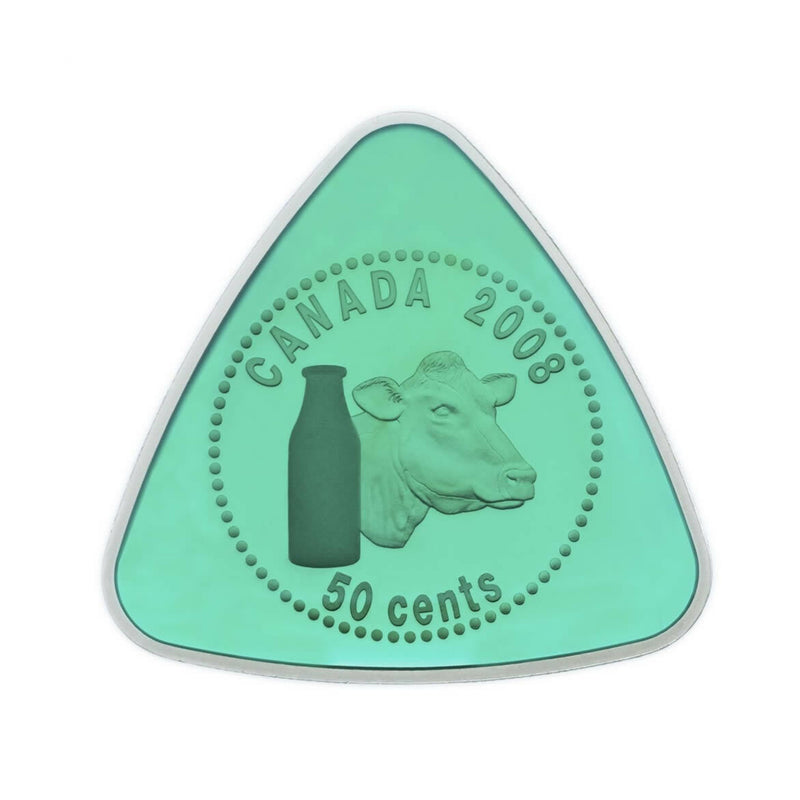 2008 Canada 50 Cent Triangular Milk Delivery Sterling Silver