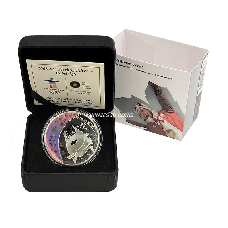 2008 $25 Bobsleigh Sterling Silver Hologram Coin