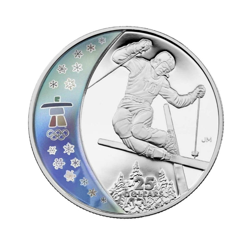 2008 $25 Freestyle Sking Sterling Silver Hologram Coin