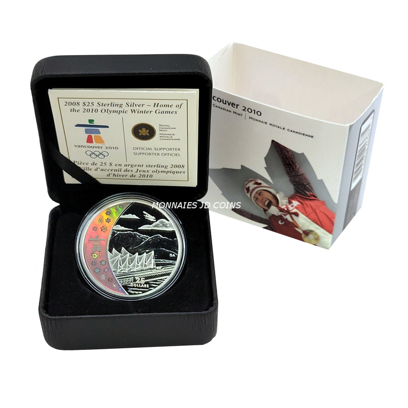 2008 $25 Home Of The 2010 Olympic Winter Games Sterling Silver Hologram Coin