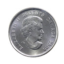 2009 Canada 25 Cents Men's Hockey Raised 2 Coloured (Circulated)
