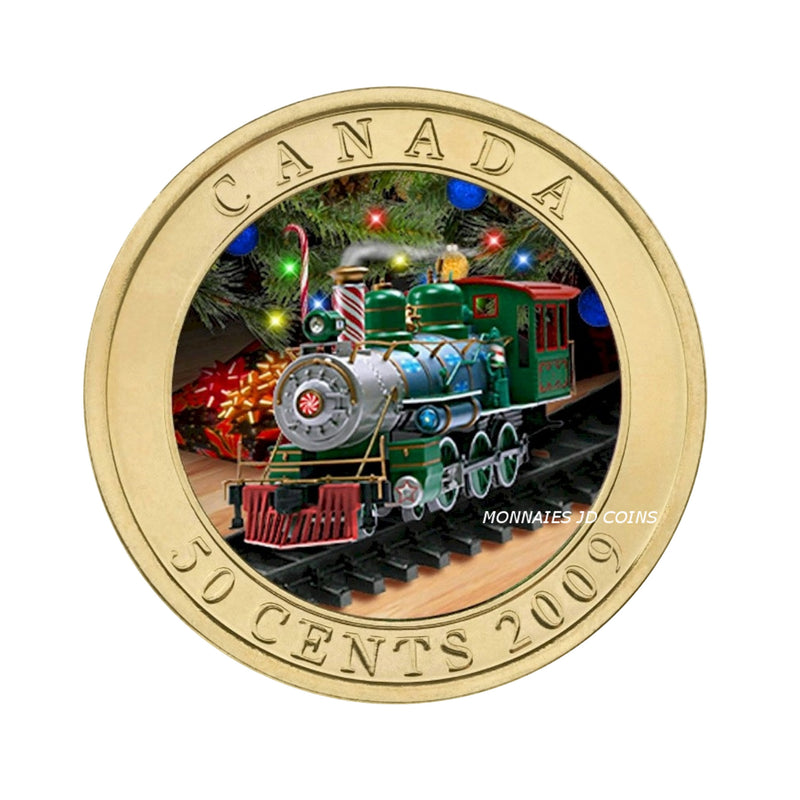 2009 Canada 50 Cent Holiday Toy Train Lenticular Coin