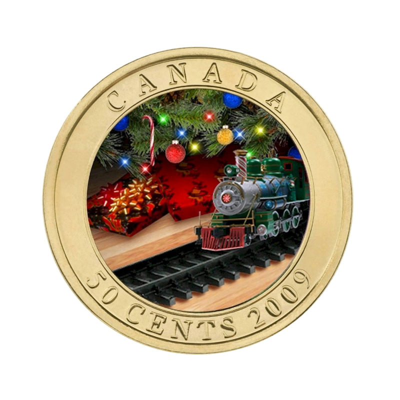 2009 Canada 50 Cent Holiday Toy Train Lenticular Coin