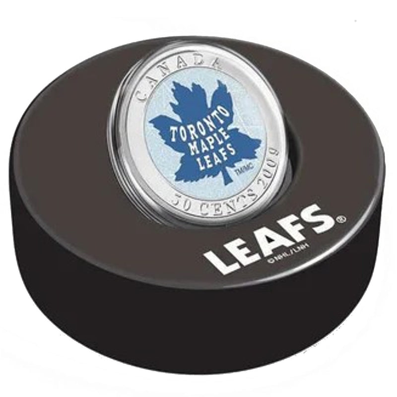 2009 Canada 50 Cent Toronto Maple Leafs Hockey Coin Puck 2008/2009