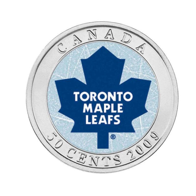 2009 Canada 50 Cent Toronto Maple Leafs Hockey Coin Puck 2008/2009