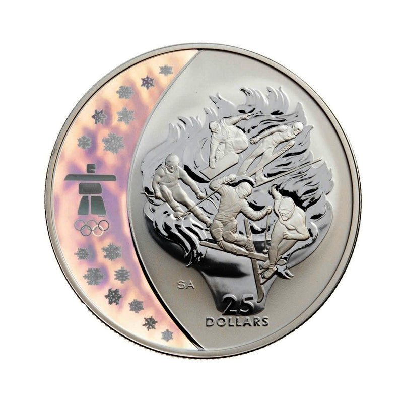 2009 $25 Olympic Sprint Sterling Silver Hologram Coin