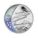 2009 $25 Ski Jumping Sterling Silver Hologram Coin