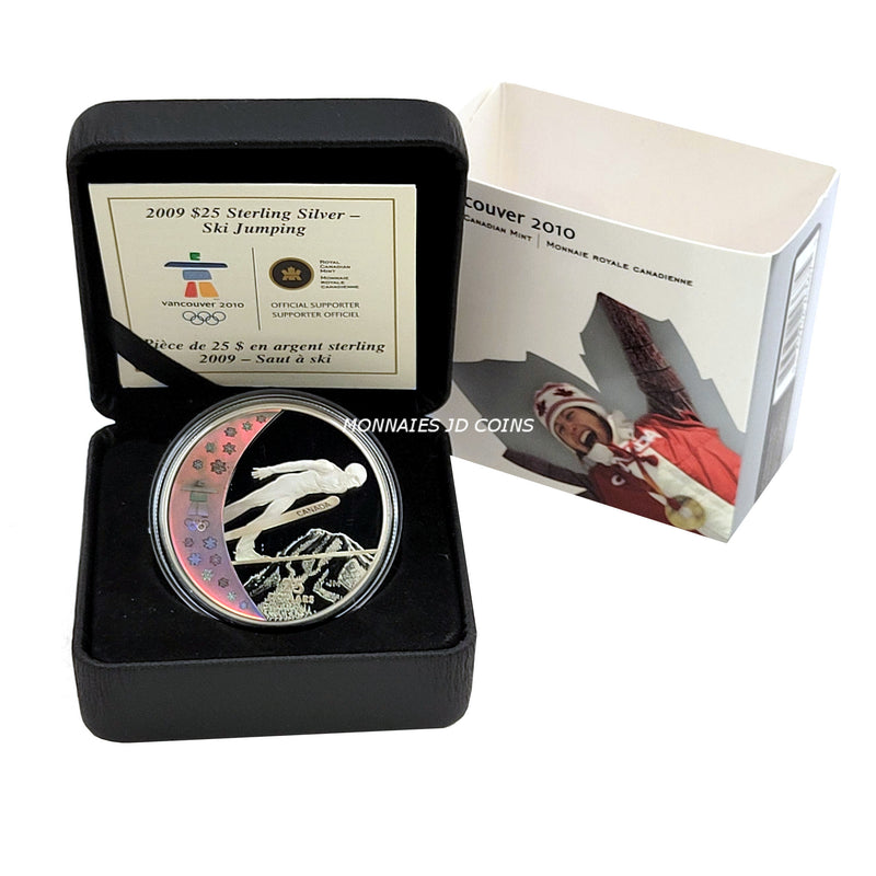 2009 $25 Ski Jumping Sterling Silver Hologram Coin