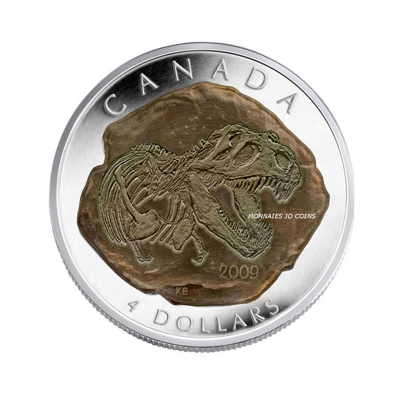 2010 Canada $4 Dinosaur Dromaeosaurus Fine Silver   (No Tax)