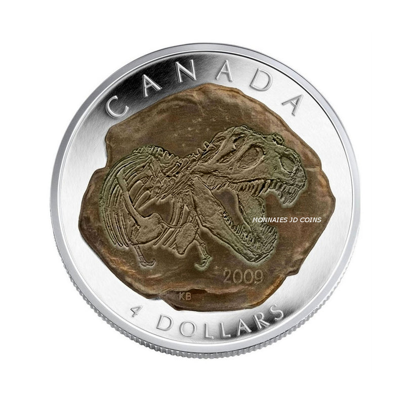 2009 Canada $4 Dinosaur Tyrannosaurus Rex Fine Silver   (No Tax)