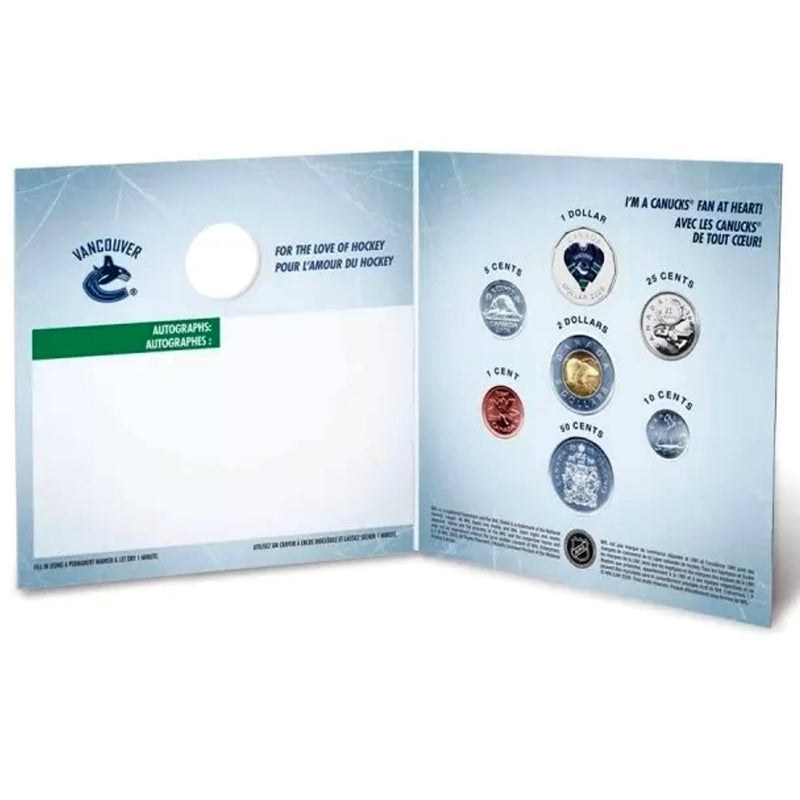 2009 NHL Vancouver Canucks Coin Set With Commemorative Coloured Loonie Jersey