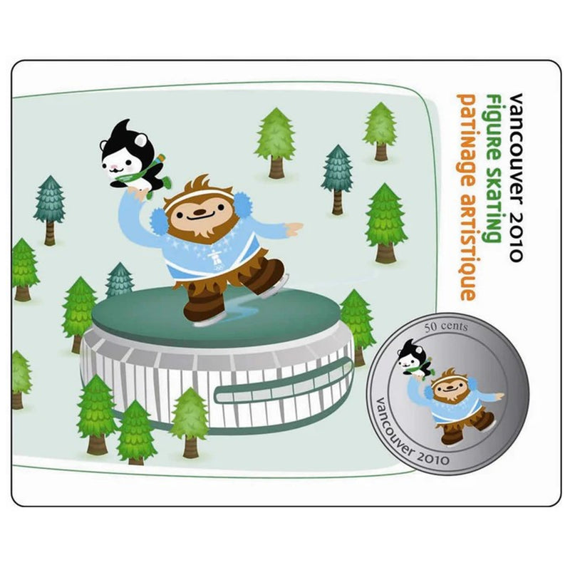 2010 Canada 50 Cent Vancouver Quatchi And Miga Figure Skating Coin