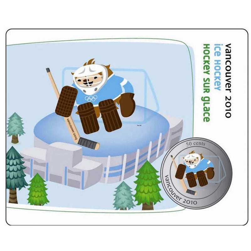 2010 Canada 50 Cent Vancouver Quatchi Ice Hockey Coin