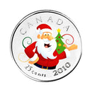 2010 Canada Happy Holidays Coin Set With Colored Santa Quarter