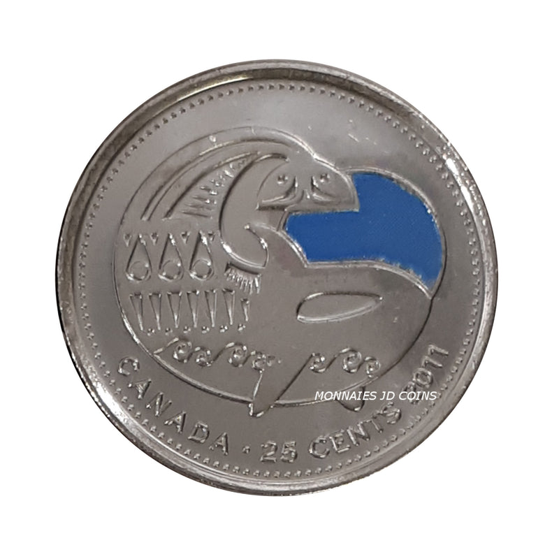 2011 Canada Coloured Orca Whale 25 Cents BU (MS-63)