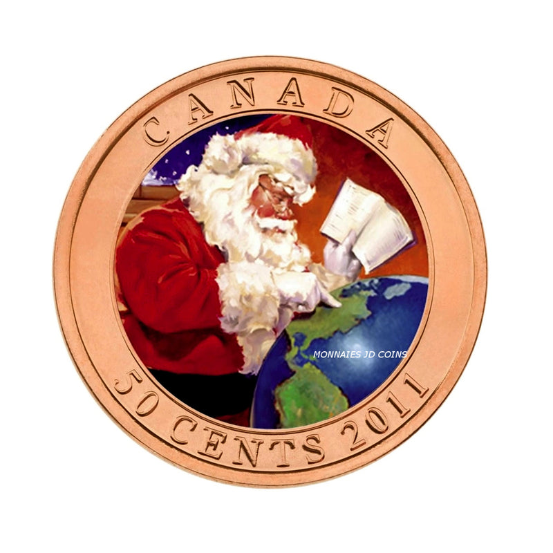 2011 Canada 50 Cent Holiday Gifts From Santa Lenticular Coin