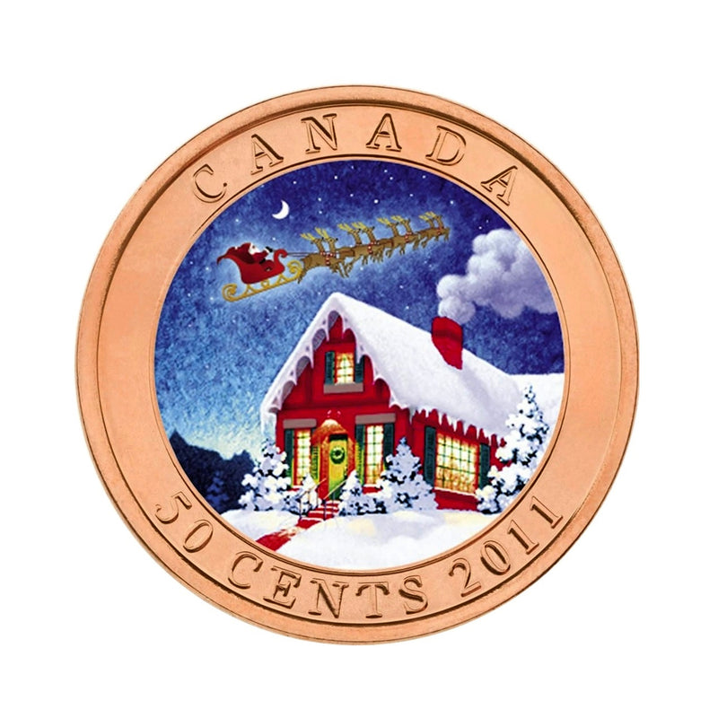 2011 Canada 50 Cent Holiday Gifts From Santa Lenticular Coin