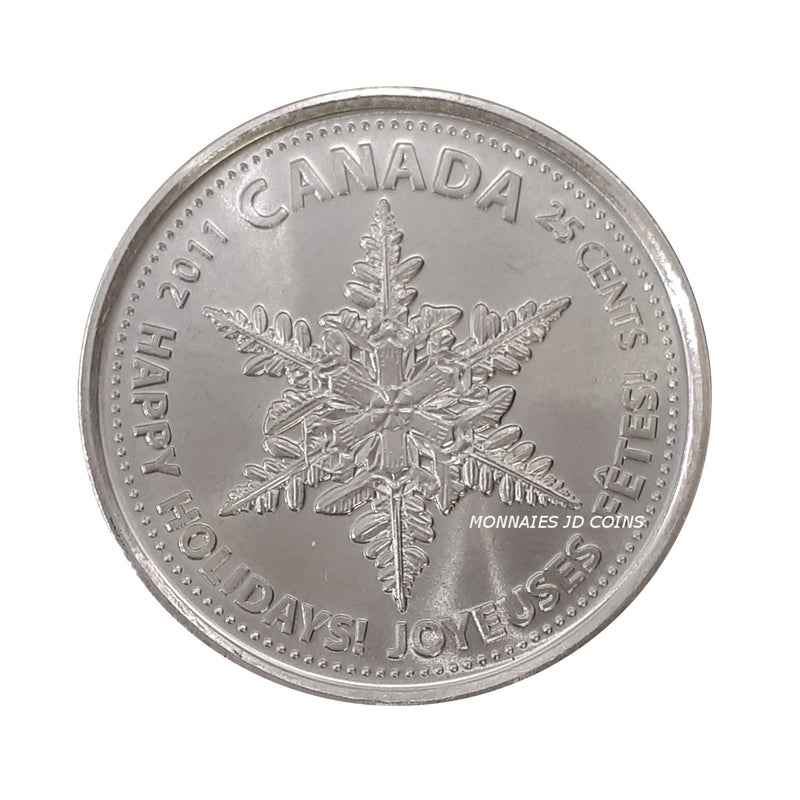 2011 Canada 25 Cents Christmas Snowflake BU (MS-63)