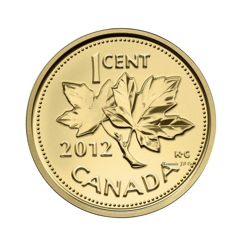 2012 Canada 1Cent Farewell To The Penny 1/25 oz. 99.99% Pure Gold Coin