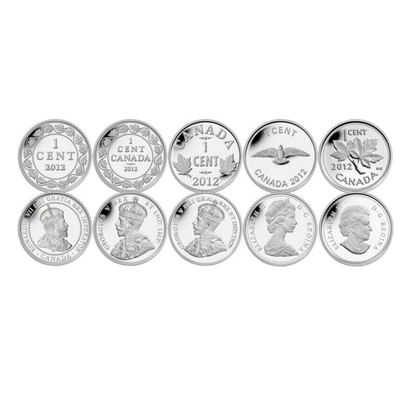 2012 Canada Limited Edition Farewell to the Penny 5 Coin Fine Silver Set