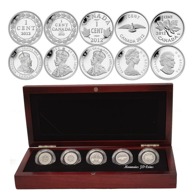 2012 Canada Limited Edition Farewell to the Penny 5 Coin Fine Silver Set