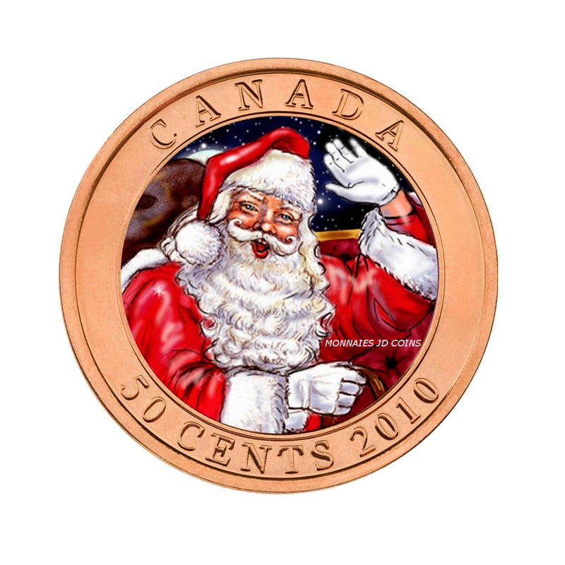 2010 Canada 50 Cent Holiday Santa Claus And The Red-Nosed Reindeer Lenticular Coin