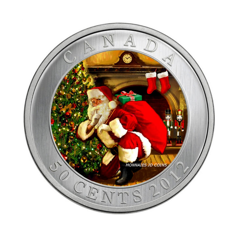 2012 Canada 50 Cent Holiday Santa's Magical Visit Lenticular Coin